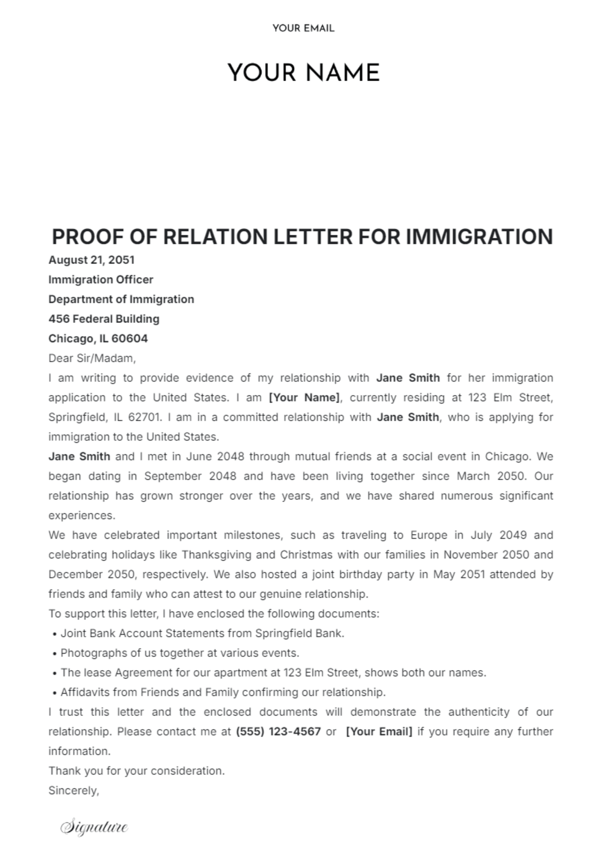 proof-of-relationship-letter-template