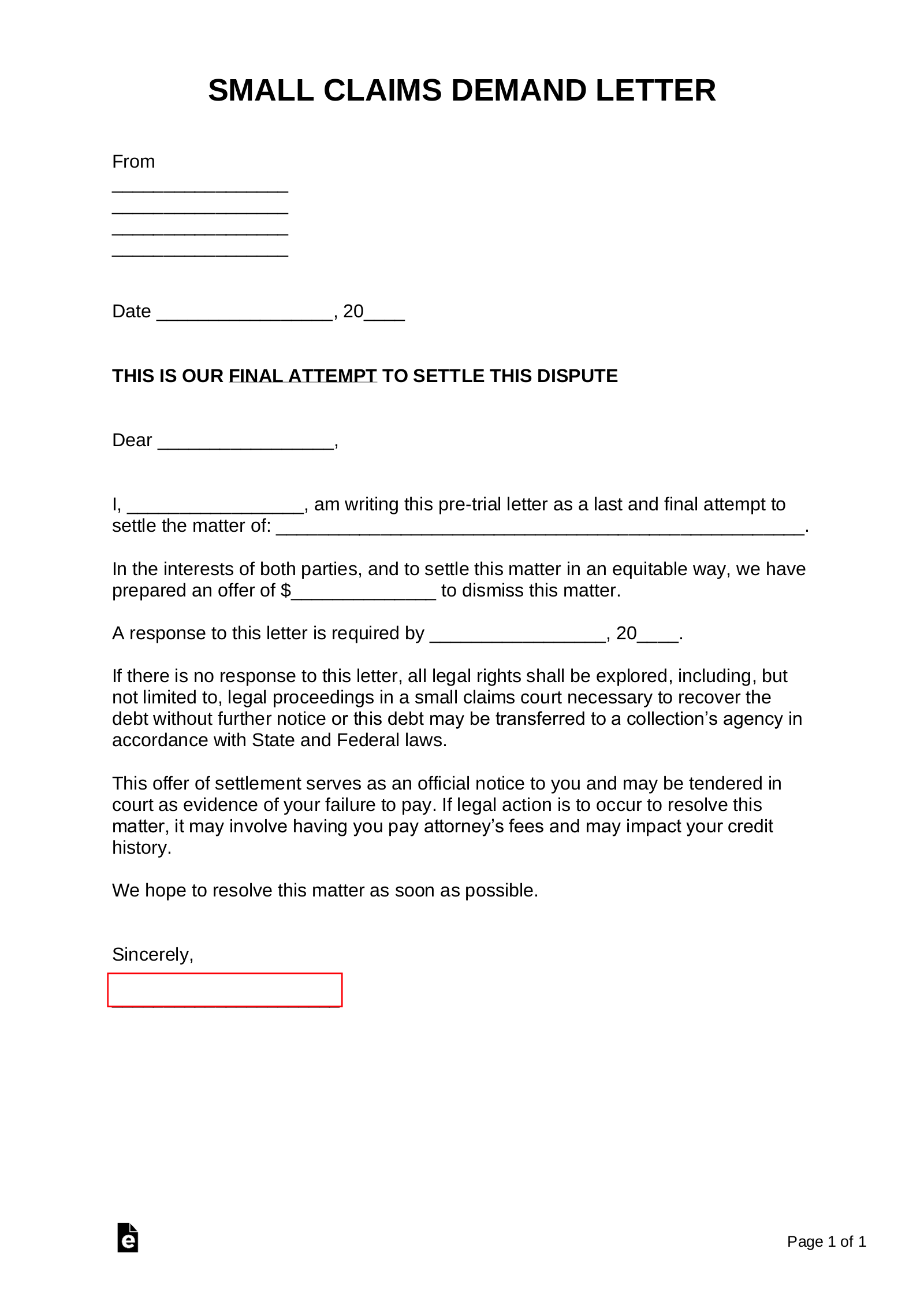 small-claims-demand-letter-template