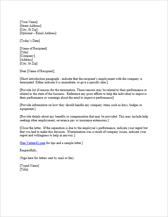 termination-letter-template-for-employee